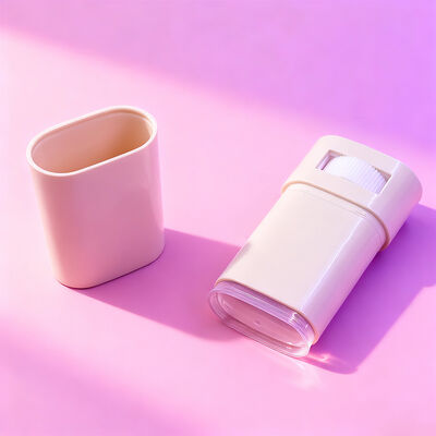 কাস্টমাইজড ওভাল ফ্ল্যাট ১৫ গ্রাম ২০ গ্রাম টুইস্ট আপ স্টিক ডিওডোরেন্ট প্যাকেজিং রিফিলযোগ্য বডি ডিওডোরেন্ট সানস্ক্রিন কন্টেইনার টিউব ডিওডোরেন্ট প্যাকেজিং