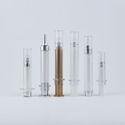 Syringe Airless Plastic Packaging Pump Serum Syringe Airless 5ml 10ml 15 ml 20ml Reusable Cosmetic Airless Syringe Bottle