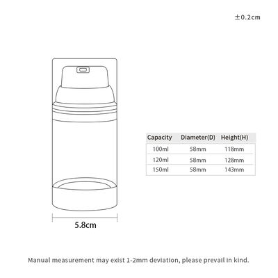 কারখানা পাইকারি বিলাসবহুল খালি 100ml 150ml 120ml এবিএস এএস বায়ুহীন পাম্প বোতল কাস্টমাইজড ম্যাট চকচকে সিলভার ইউভি সরবরাহকারী
