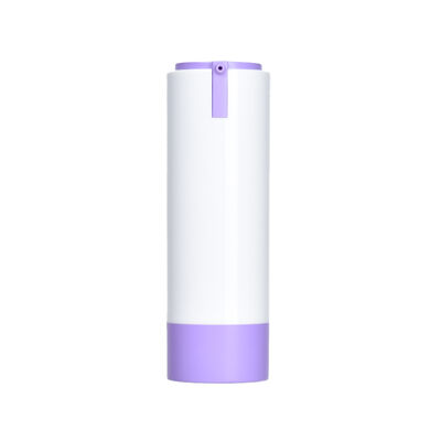 পুনর্ব্যবহারযোগ্য প্রাইভেট লেবেল 15ml 30ml 50ml বৃত্তাকার আকৃতি কাস্টম গোলাপী বেগুনি রঙ বায়ুহীন ABS লশনের বোতল ত্বকের যত্নের প্যাকেজিংয়ের জন্য