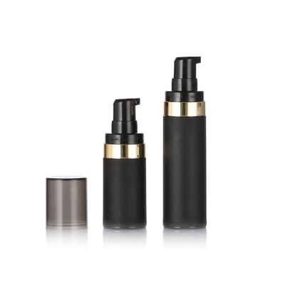 শীর্ষ মানের কালো বায়ুহীন বোতল 15ml 30ml 50ml PP প্লাস্টিকের বায়ুবিহীন প্রসাধনী বোতল