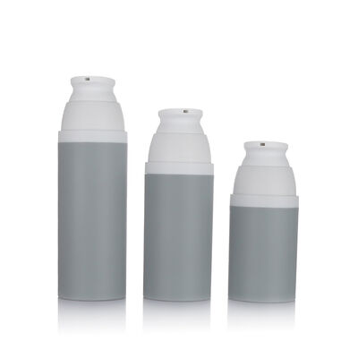 গ্রে কালার 80ml এয়ারলেস পাম্প বোতল 3 সাইজের ঐচ্ছিক প্লাস্টিক এয়ারলেস বোতল কসমেটিক জন্য