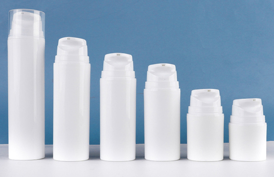 প্লাস্টিকের কসমেটিক এয়ারলেস পাম্প বোতল 30ml 50ml 100ml 1CC ডোজ