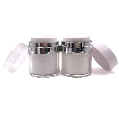 1oz 4oz এয়ারলেস পাম্প ক্রিম জার, স্কিনকেয়ার প্যাকেজিংয়ের জন্য এক্রাইলিক কসমেটিক জার